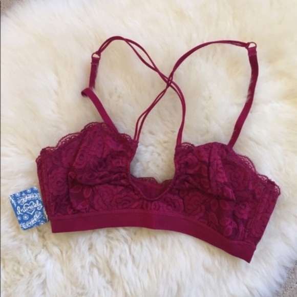 Free People Raspberry Lace Racer Back Bralette - Picture 4 of 8